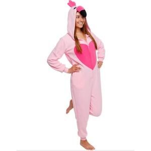 New Funziez! Pink Flamingo Adult One Piece Onesie Costume Pink XL